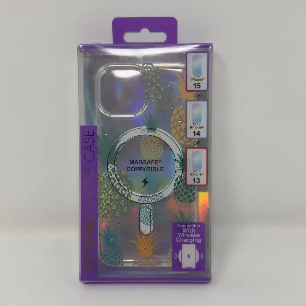 Crystal Clear Pineapple MagSafe Compatible Phone Case  for iPhone 13/14/15